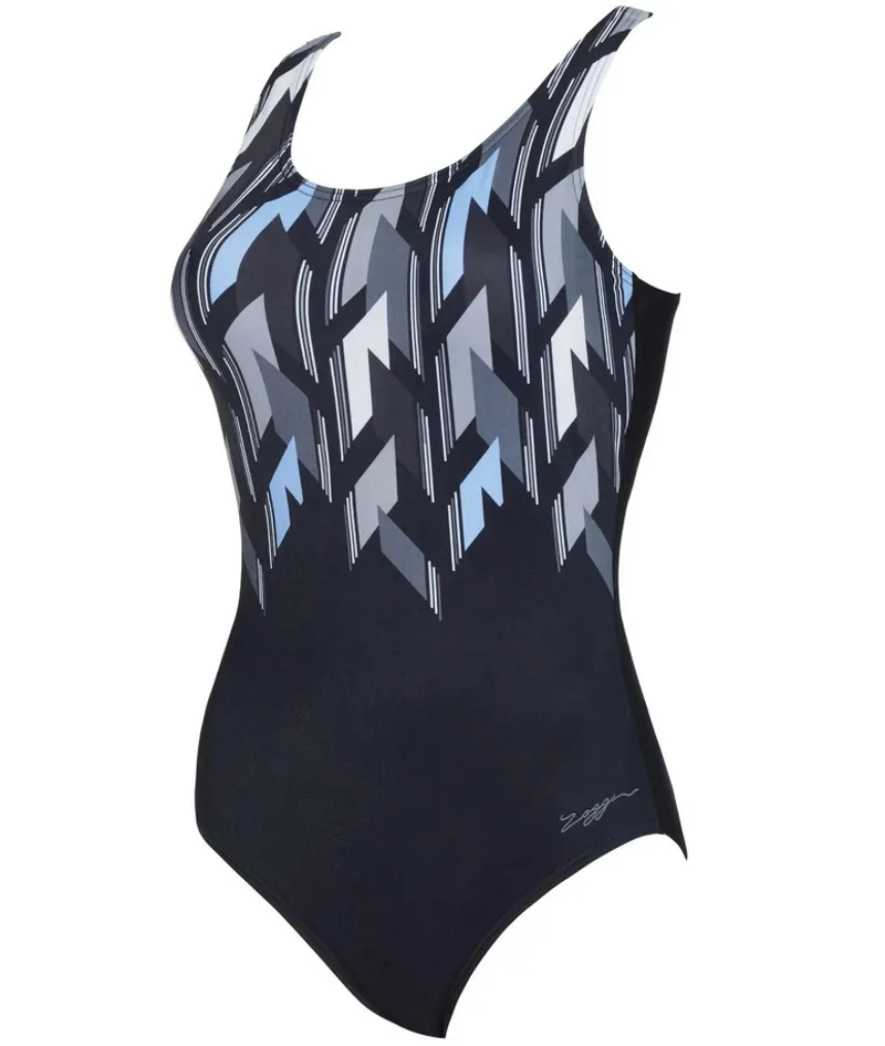 Zoggs Ladies Metropolis Print Adjustable Scoopback Swimsuit